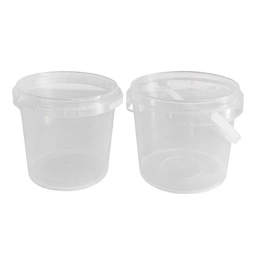 Cubells transparents de plàstic d'1 galó amb tapa