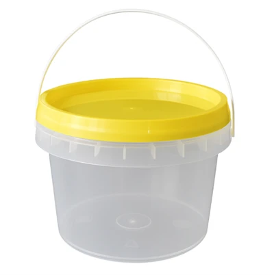 Cubell de mel de plàstic transparent amb nansa